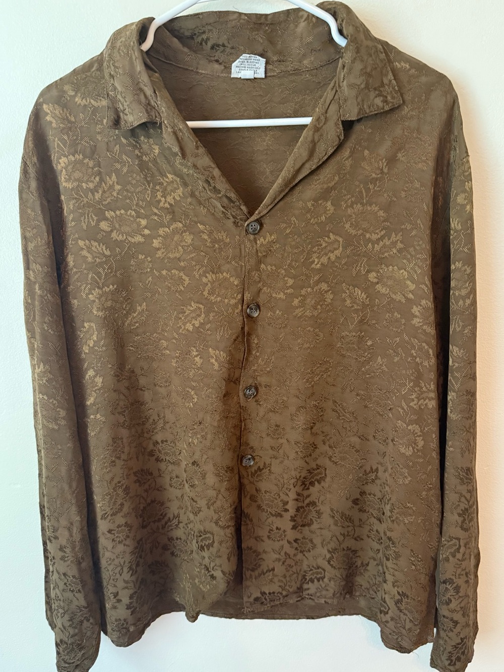CP Shades Floral Jacquard Button-Up Blouse